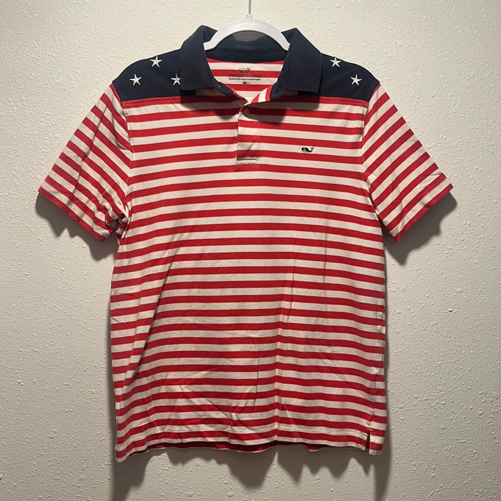 Vineyard Vines American Flag Polo Size Medium